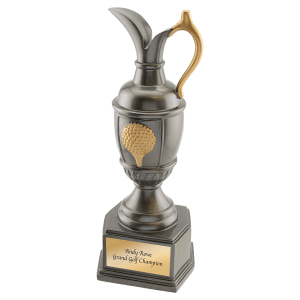 9 3/4″ Gun Metal/Gold Golf Resin with Ferrule