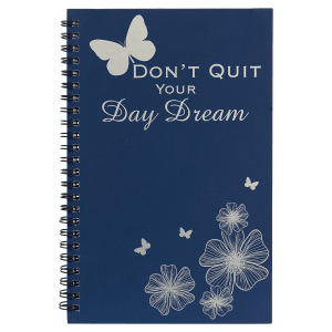 5 1/2″ x 8 1/2″ Blue Lazerburst Spiral Notebook-Lasers to Silver