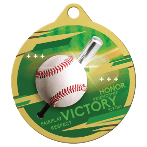 Gold 2″ Inspire Baseball Medal