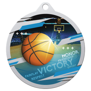 Silver 2 3/4″ Inspire Basketball Medal