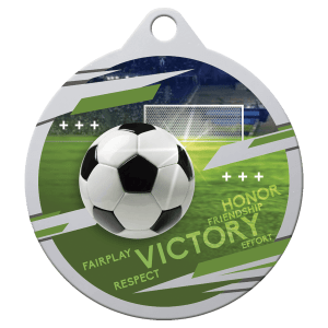 Silver 2″ Inspire Soccer Medal