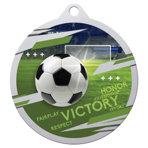 Silver 2 3/4″ Inspire Soccer Medal