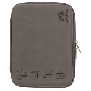 8 1/2″ x 6″ x 1 3/4″ Gray Leatherette Cord Case
