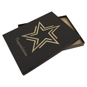 10 1/2″ x 13 Black/Gold Lazerburst Plaque Presentation Box