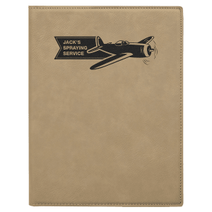 7″ x 9″ Light Brown Laserable Leatherette Small Portfolio with Notepad