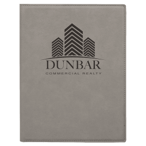 7″ x 9″ Gray Laserable Leatherette Small Portfolio with Notepad