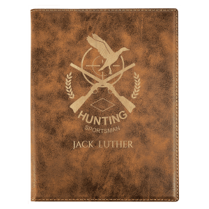 7″ x 9″ Rustic/Gold Laserable Leatherette Small Portfolio with Notepad