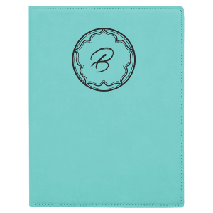 7″ x 9″ Teal Laserable Leatherette Small Portfolio with Notepad