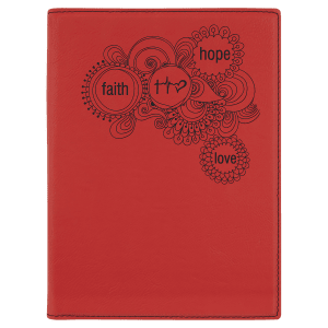 7″ x 9″ Red Laserable Leatherette Small Portfolio with Notepad