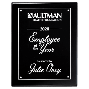 9×12 Black High Gloss Plaque with Acrylic Engraving Plate