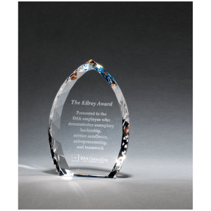 4″ x 6″ x 1″ (Tapered) Crystal Flame with Jeweled Edge and Prism-Effect