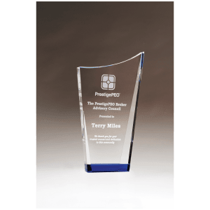 4 7/8″ x 8″ Contemporary Series Crystal with Blue Crystal Bottom