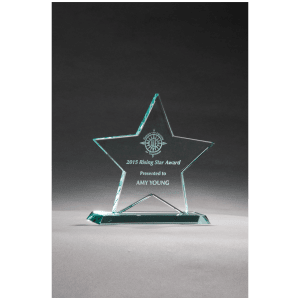 5 3/4″ x 5 7/8″ Star Jade Glass Award