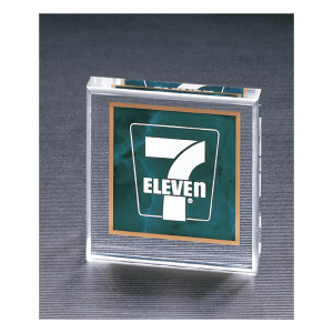 3 3/4″ x 3 3/4″ Emerald Marble Design Acrylic Paperweight