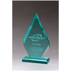 4 1/2″ x 8 1/2″ Flame Series Beveled Jade Acrylic Award