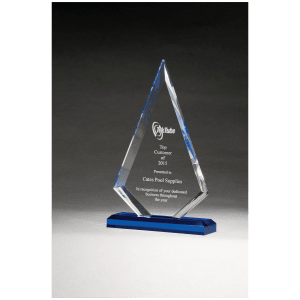 5 1/2″ x 7 3/4″ Arrow Series Clear Acrylic with Blue Highlights and Blue Base