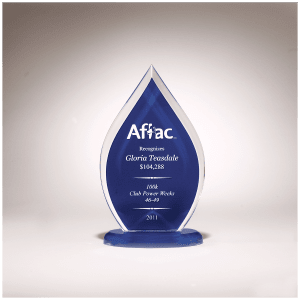 5 3/4″ x 10″ Flame Series Clear Acrylic with Blue Silk Screened Back