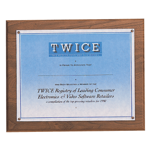 10 1/2″ x 13- Holds 8 1/2″ x 11″ Solid Walnut Certificate Plaque with Plexiglass Cover