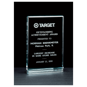 6″ x 8 1/2″ Classic Series Jade Acrylic Free Standing Award