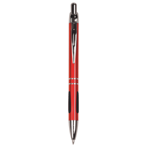 Red with Silver Trim Laserable Pen with Gripper