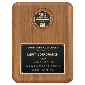 9″ x 12″ American Walnut CAM Plaque with Black Brass Plate (Medallion Sold Separately)