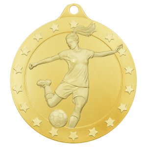 Gold 2″ Radiance Female Soccer Medal