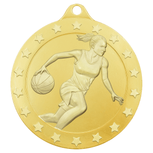 Gold 2″ Radiance Female Basketball Medal