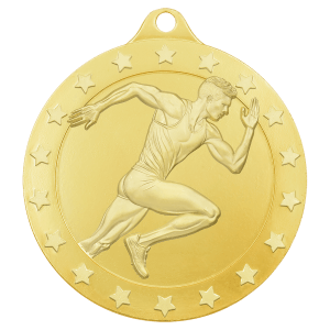 Gold 2″ Radiance Male Track Medal
