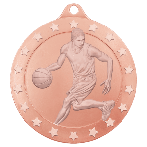 Bronze 2″ Radiance Male Basketball Medal