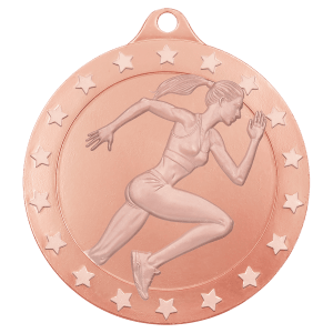 Bronze 2″ Radiance Female Track Medal