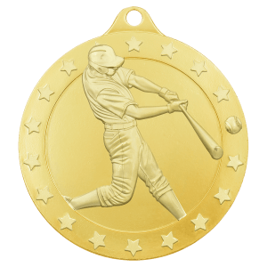 Gold 2 3/4″ Radiance Baseball Medal