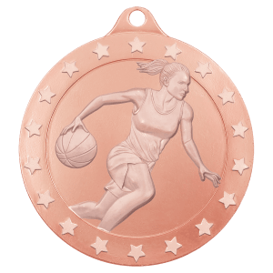 Bronze 2 3/4″ Radiance Female Basketball Medal
