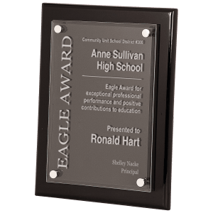 9″ x 12″ Black Piano Finish Floating Acrylic Plaque