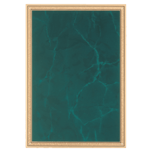 7″ x 10″ Emerald Marble Brass Plated Steel Plate with Gold Florentine Border and Four Holes