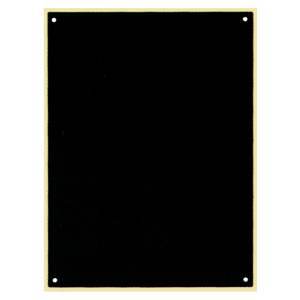 3 5/8″ x 4 5/8″ Black Laserable Brass Plate with Thin Gold Border and 4 Holes