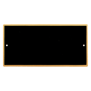 3 3/8″ x 8″ Black Laserable Brass Plate with Gold Border Rounded Corners and Two Holes