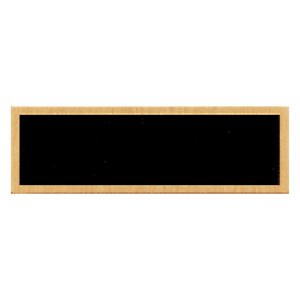 7/8″ x 2 3/4″ Black Plate with Gold Border and No Holes