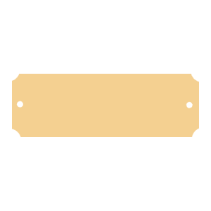 1″ x 3″ Brushed Gold Brass Plate with Notched Corners and Two Hol          es