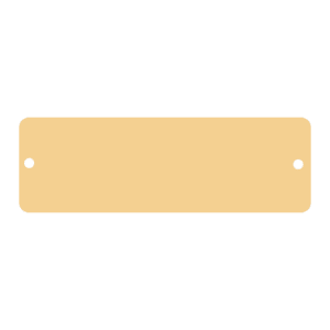 1″ x 3 1/4″ Brushed Gold Brass Plate with Rounded Corners and Two           Holes