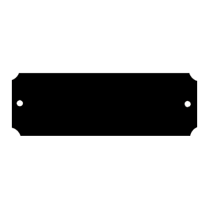 1″ x 2″ Laserable Black Brass Plate with Notched Corners and Two Holes