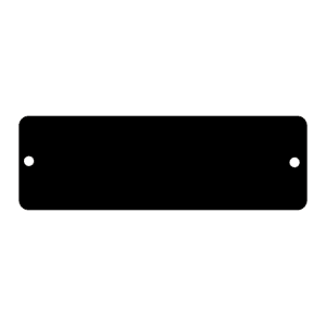 1″ x 3″ Laserable Black Brass Plate with Rounded Corners and Two Holes