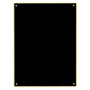 3 3/4″ x 7 1/2″ Black Brass Plate with Round Corners, Four Holes, and Gold Border