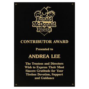 4 1/4″ x 6 1/4″ Black Laserable Brass Plaque Plate with Four Holes