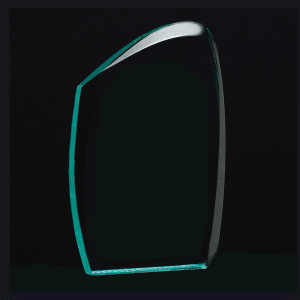 5 1/2 x 9 1/4 Tidal Series Jade Acrylic Award-Upright Only