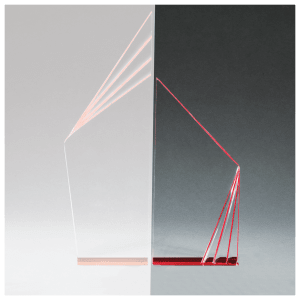 9 1/2″ Double Zenith Acrylic with Red Mirror Base-Small Upright Only