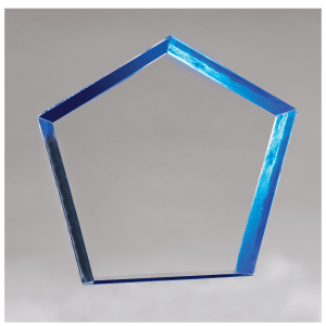 9″ Diamond Series Acrylic Award with Blue Accent-Upright Only