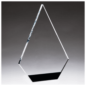 5″ x 7″ Diamond Series Clear Acrylic with Black Accent-Upright Only