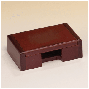 4 3/8″ x 2 7/8″ Rosewood Finish Business Card Box-Plate Not Included