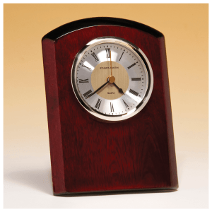 5″ x 7″ Rosewood Piano Finish Clock, Diamond Spun Dial,Three Hand Movement-Plate Not Included