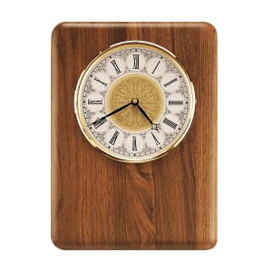 11″ x 15″ Genuine Walnut Plaque with Cut-Out for Clock, Clock and Plate are Not Included